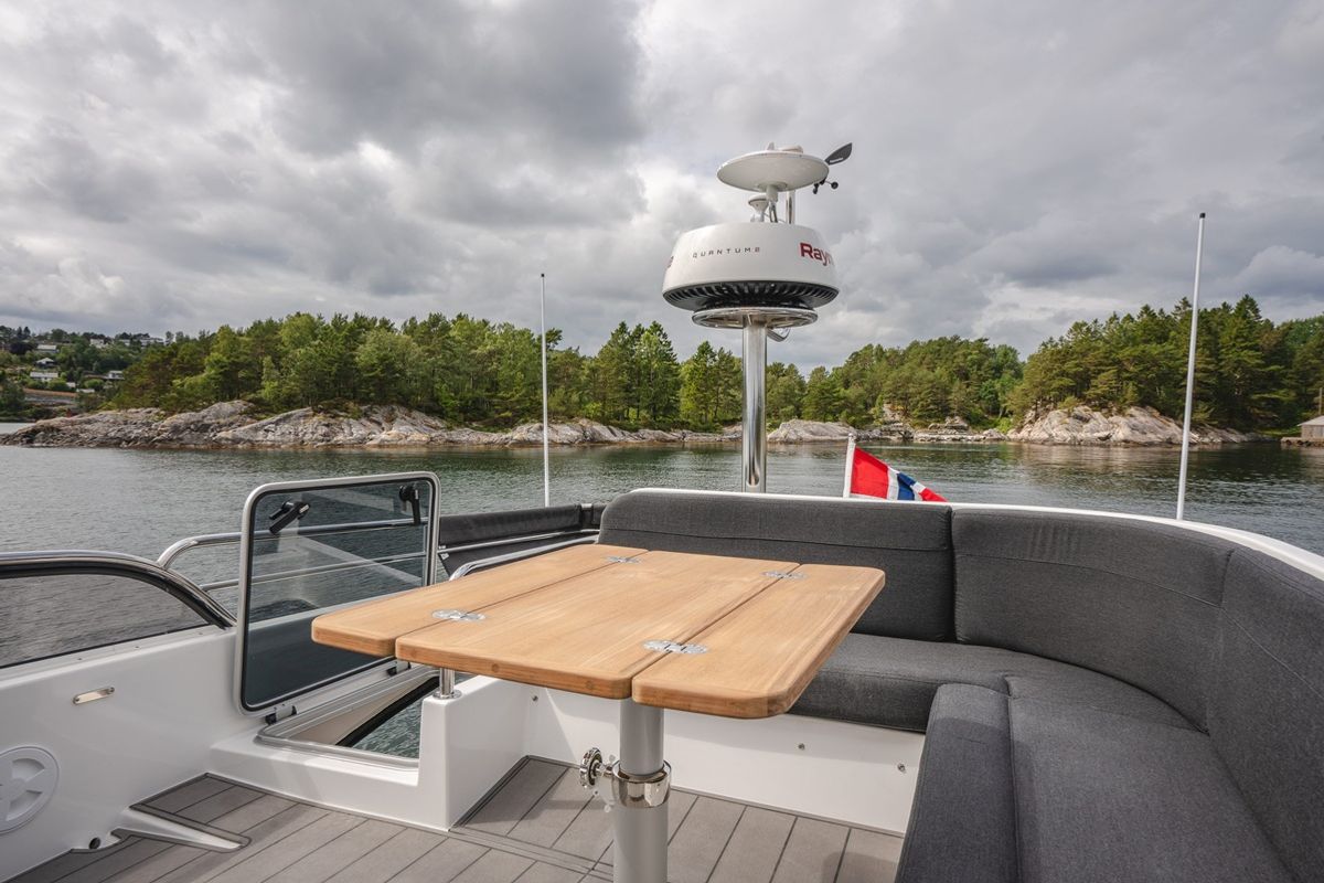 Deck of No Name, a Viknes Skilso 39 FLY yacht at Općina Sukošan, Croatia