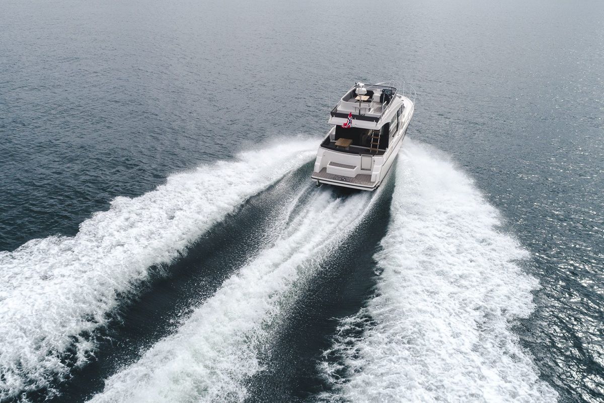 Exterior view of No Name, a Viknes Skilso 39 FLY yacht at Općina Sukošan, Croatia