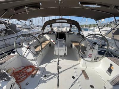Cockpit of KATRINA, a Jeanneau Sun Odyssey 509 sailboat at Općina Sukošan, Croatia