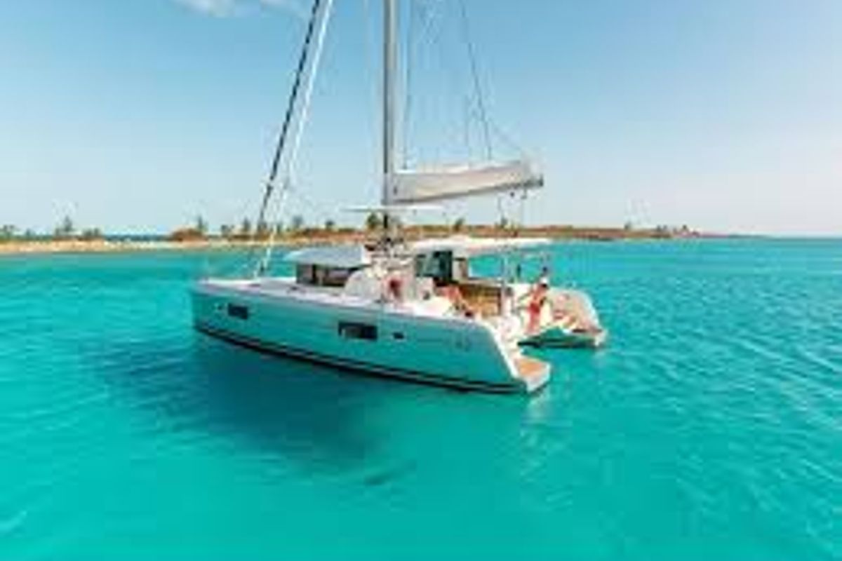 Exterior view of ROXY II, a Fountaine Pajot Astréa 42 catamaran at Alameda, United States