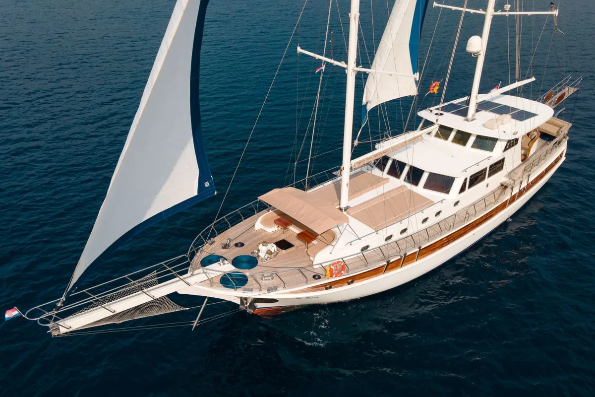 Exterior view of SEA BREEZE, a Gulet Gulet gulet at Dubrovnik, Croatia