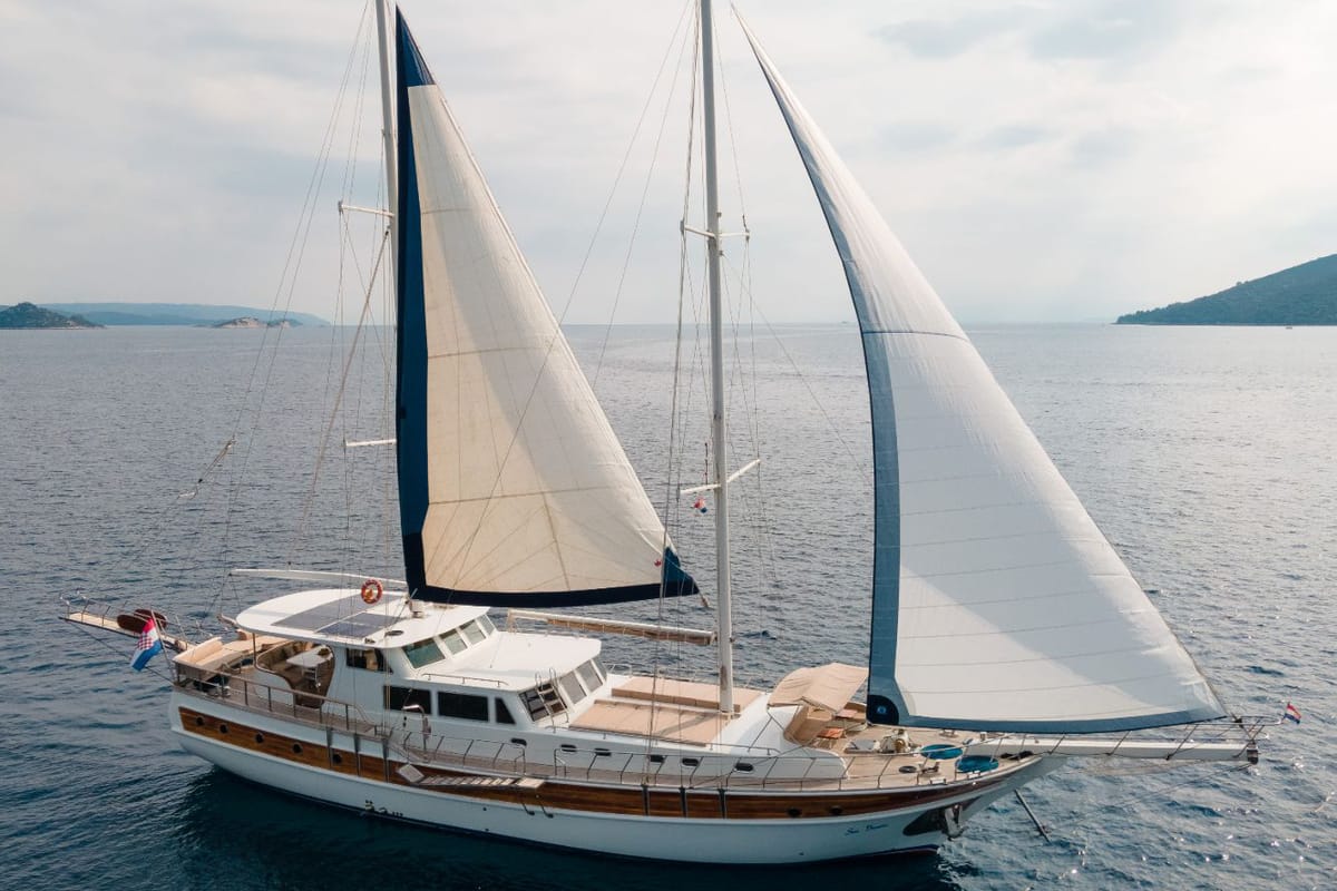 Exterior view of SEA BREEZE, a Gulet Gulet gulet at Dubrovnik, Croatia