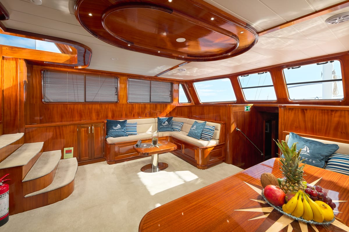 Salon of SEA BREEZE, a Gulet Gulet gulet at Dubrovnik, Croatia