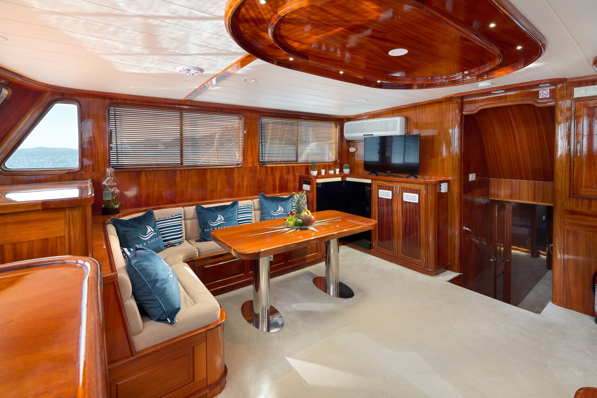 Salon of SEA BREEZE, a Gulet Gulet gulet at Dubrovnik, Croatia