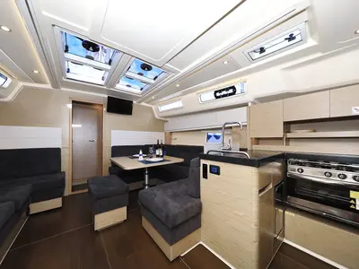 Salon of Adagio, a Hanse Yachts Hanse 458 sailboat at Grad Biograd na Moru, Croatia