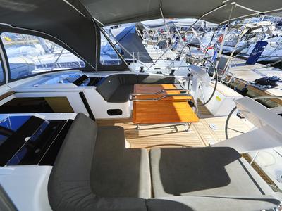 Deck of Adagio, a Hanse Yachts Hanse 458 sailboat at Grad Biograd na Moru, Croatia