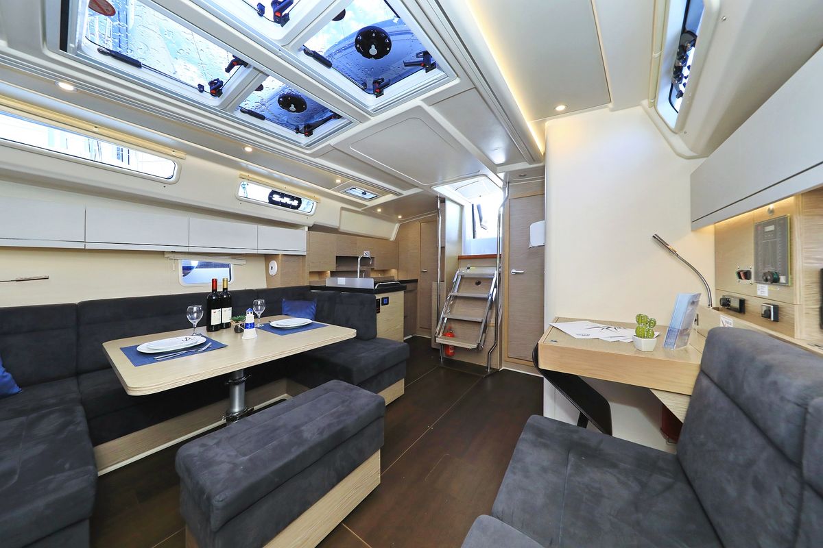 Salon of Adagio, a Hanse Yachts Hanse 458 sailboat at Grad Biograd na Moru, Croatia