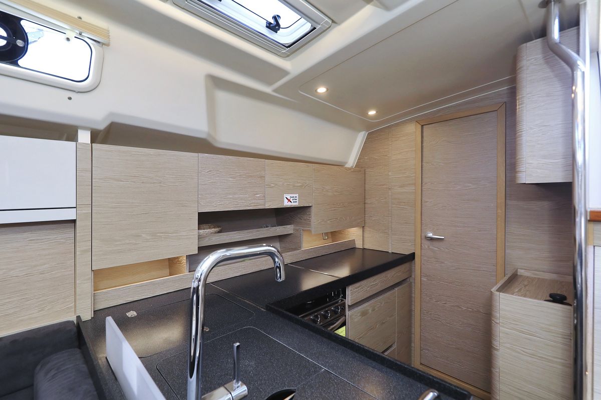 Galley of Adagio, a Hanse Yachts Hanse 458 sailboat at Grad Biograd na Moru, Croatia