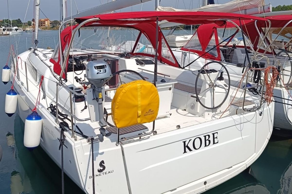 Exterior view of Kobe, a Beneteau Oceanis 40.1 sailboat at Općina Medulin, Croatia