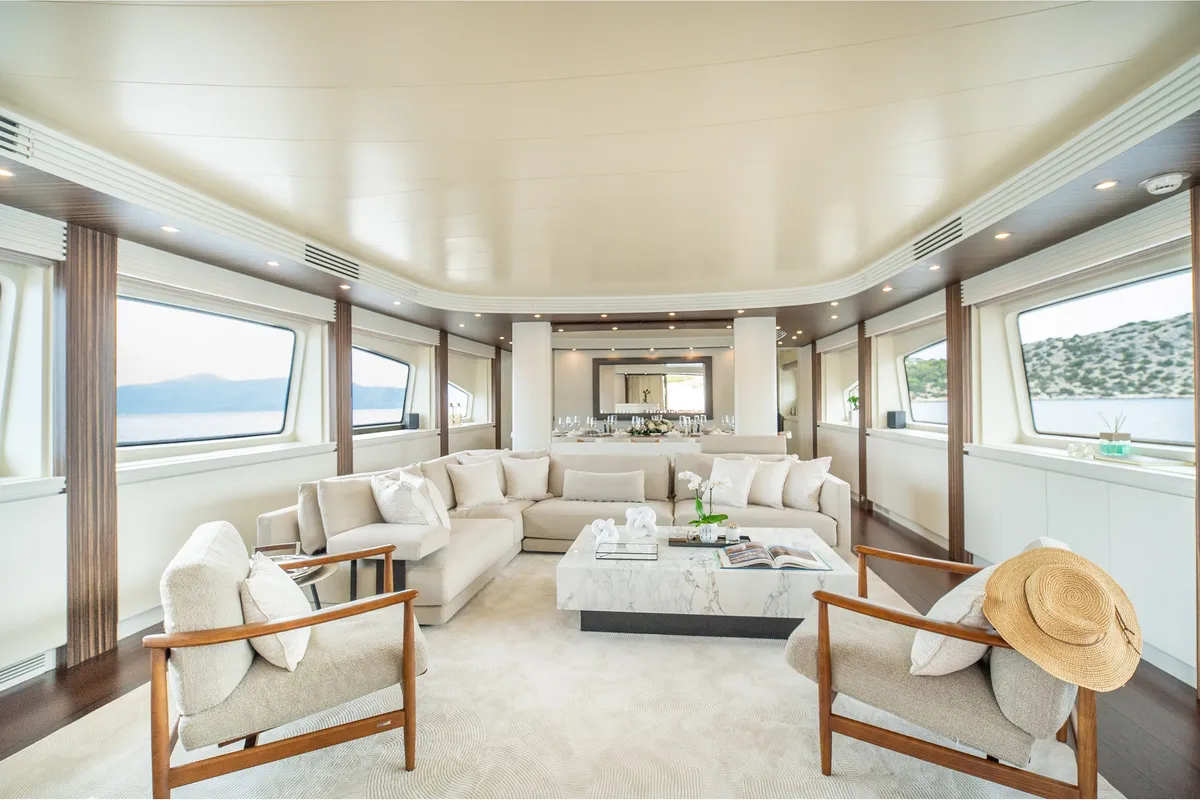 Salon of Pareaki II, a Gulet Luxury Motor Yacht yacht at Athens, Greece