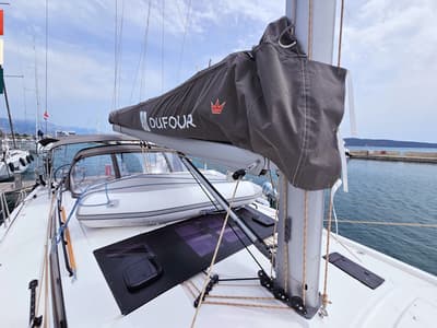 Deck of Piano, a Dufour 470 sailboat at Općina Rogoznica, Croatia
