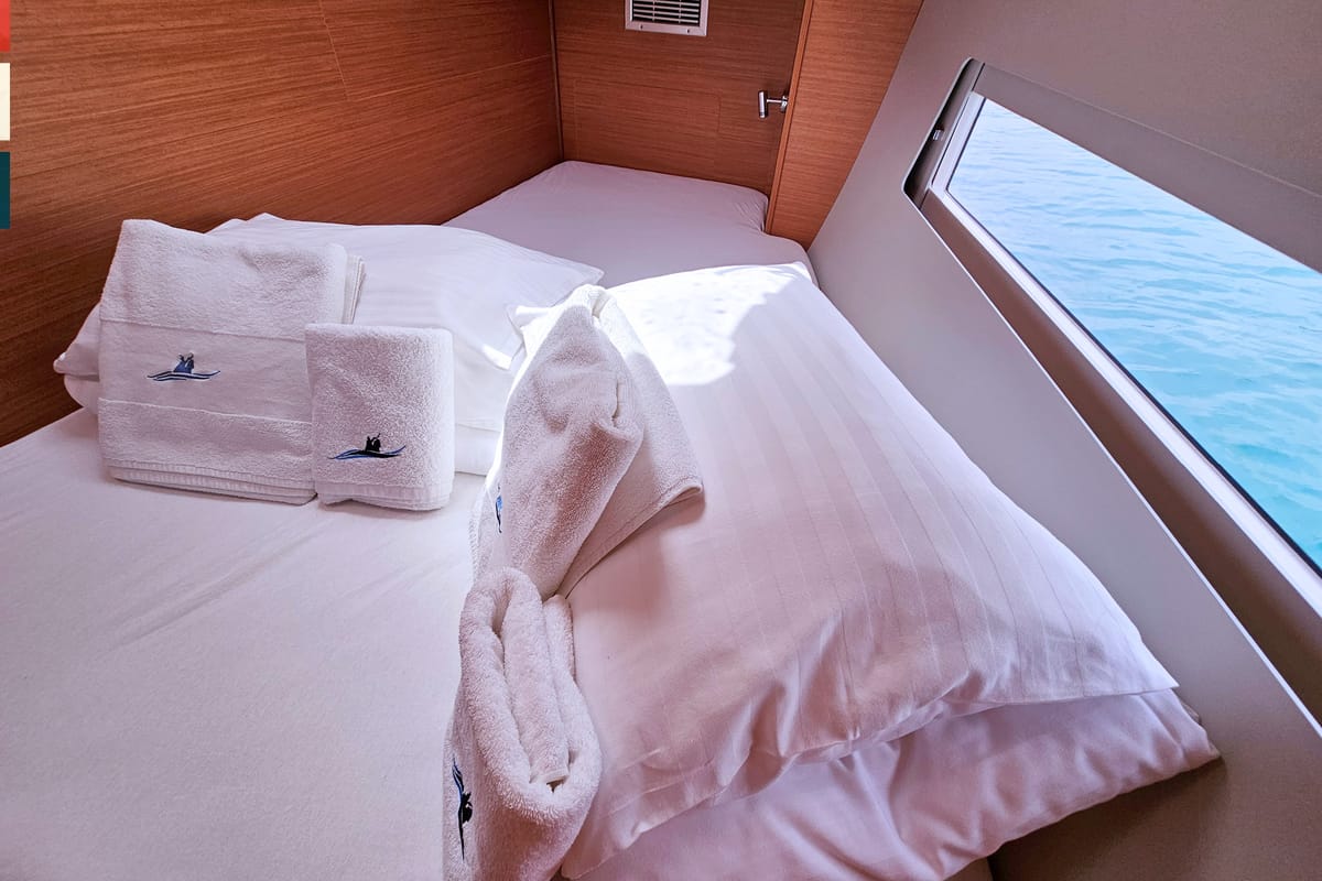 Cabin on Piano, a Dufour 470 sailboat at Općina Rogoznica, Croatia