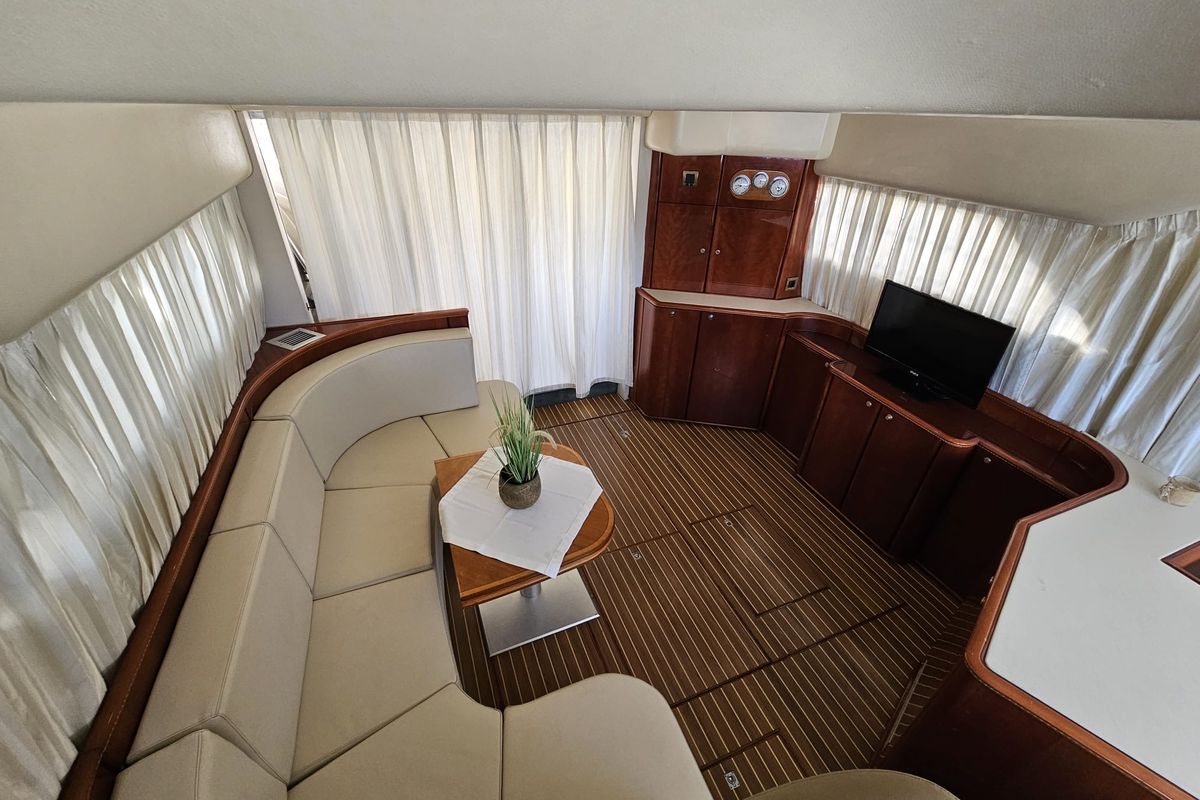 Salon of Carpe Diem, a Princess Yachts Princess 480 motorboat at Primošten, Croatia