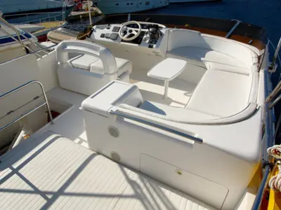 Deck of Carpe Diem, a Princess Yachts Princess 480 motorboat at Primošten, Croatia