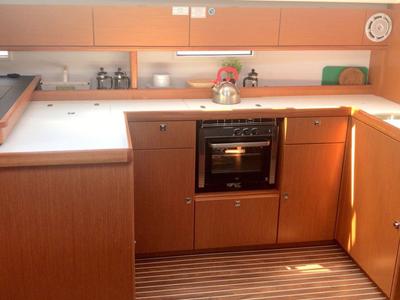Galley of Soleado, a Bavaria Cruiser 51 sailboat at Municipal Unit of Nea Peramos, Greece