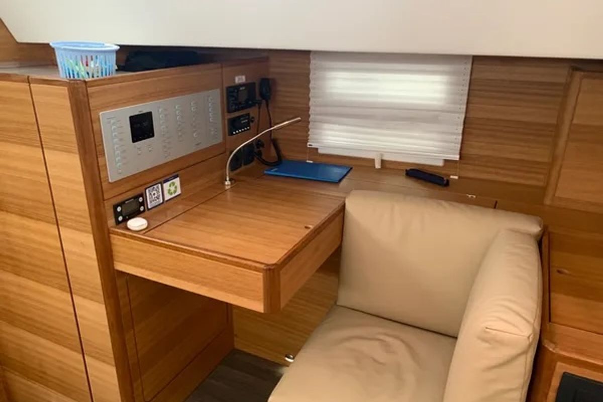 Salon of Long Island, a Elan Impression 50.1 sailboat at Seget Donji, Croatia