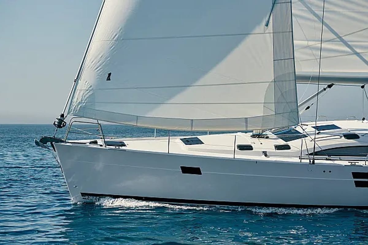 Exterior view of Long Island, a Elan Impression 50.1 sailboat at Seget Donji, Croatia