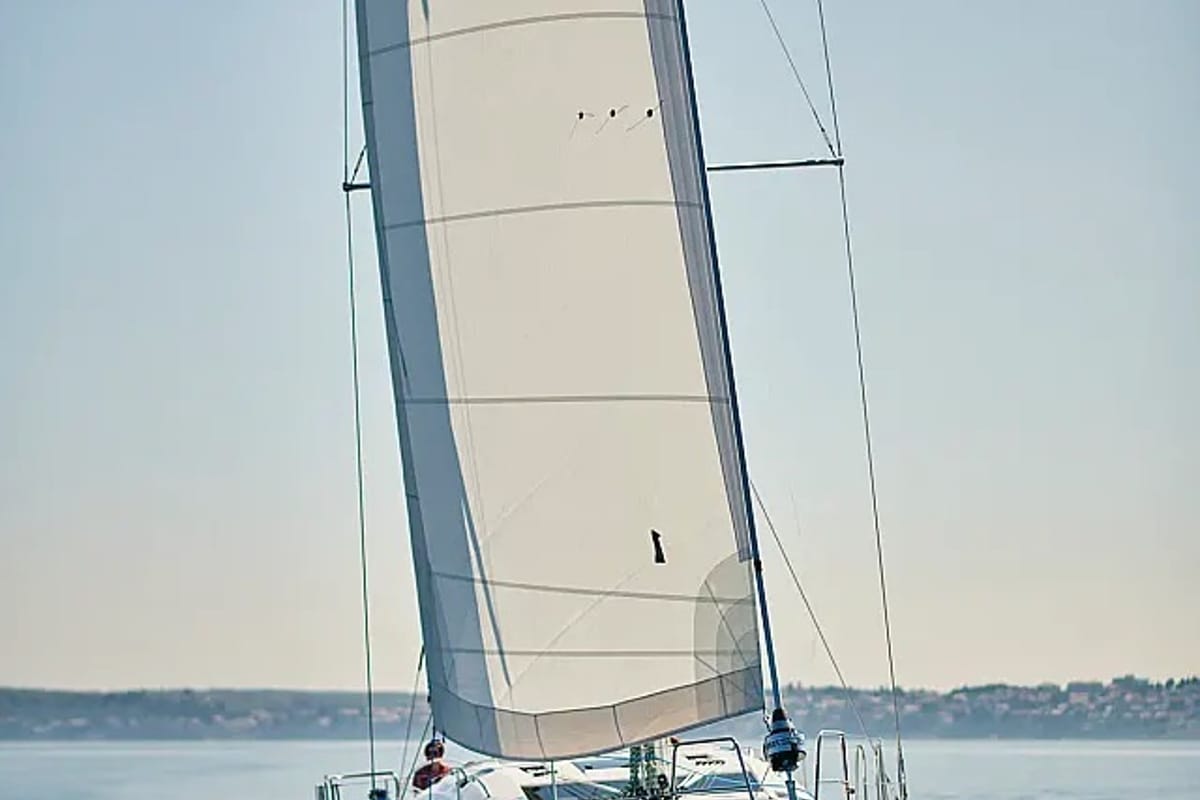 Exterior view of Long Island, a Elan Impression 50.1 sailboat at Seget Donji, Croatia
