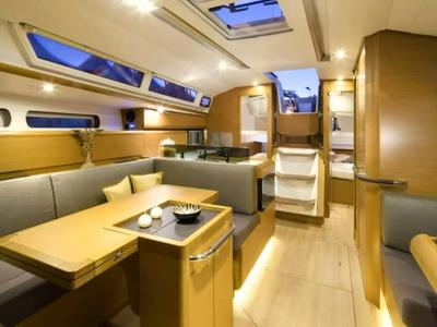 Salon of Aliki, a Jeanneau Sun Odyssey 439 sailboat at Preveza, Greece