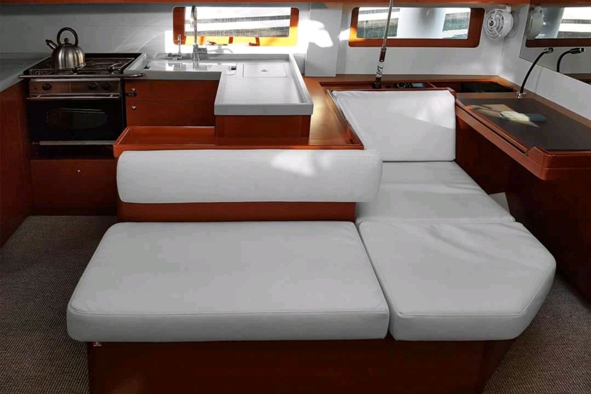 Galley of O. P, a Beneteau Oceanis 51.1 sailboat at Athens, Greece