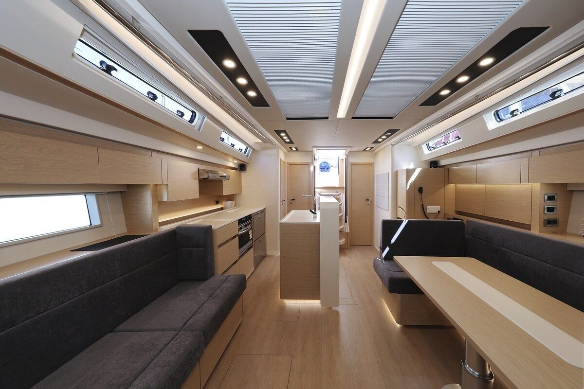 Galley of Constanta, a Hanse Yachts Hanse 588 sailboat at Pirovac, Croatia