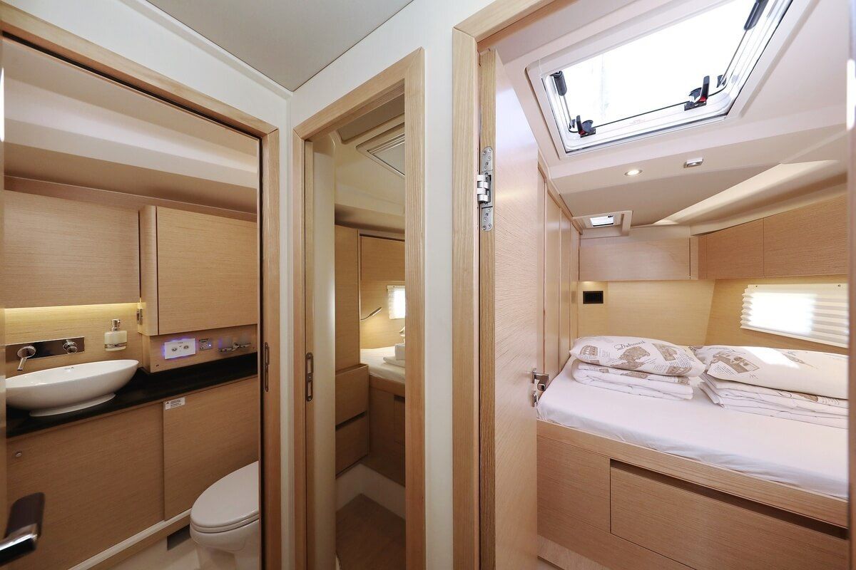 Cabin on Constanta, a Hanse Yachts Hanse 588 sailboat at Pirovac, Croatia