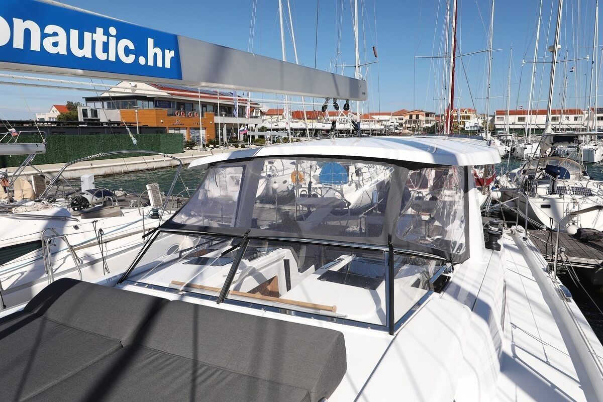 Cockpit of Constanta, a Hanse Yachts Hanse 588 sailboat at Pirovac, Croatia