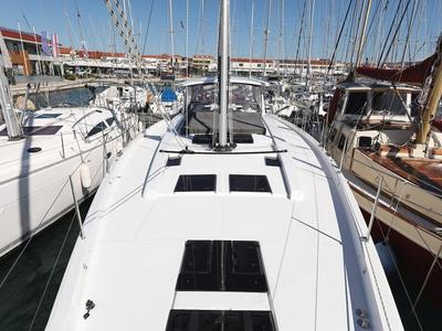 Deck of Constanta, a Hanse Yachts Hanse 588 sailboat at Pirovac, Croatia