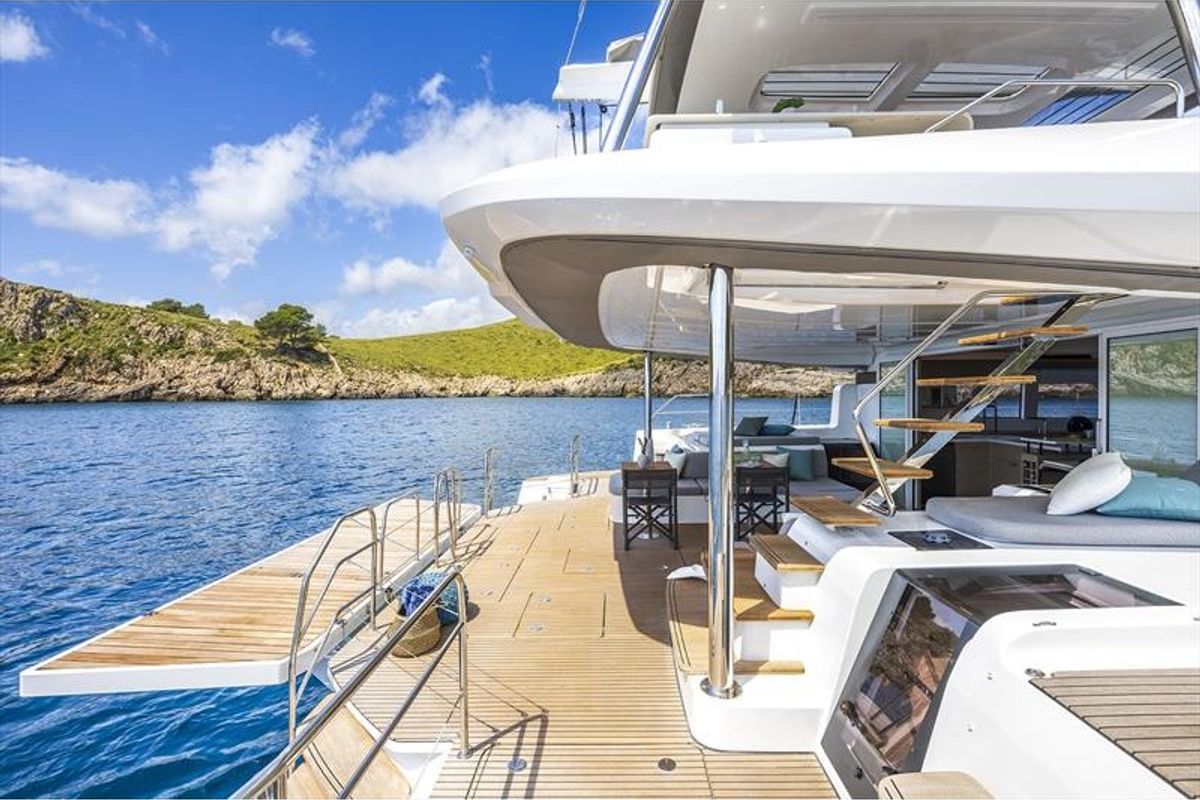 Exterior view of CATWALK I, a Lagoon 60 catamaran at Grad Kaštela, Croatia