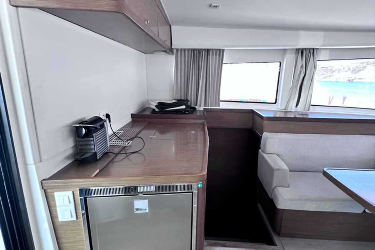 Galley of Sea novels, a Lagoon 42 catamaran at Municipal Unit of Palairos, Greece