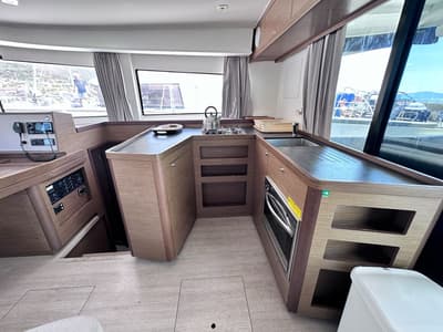 Galley of Sea novels, a Lagoon 42 catamaran at Municipal Unit of Palairos, Greece