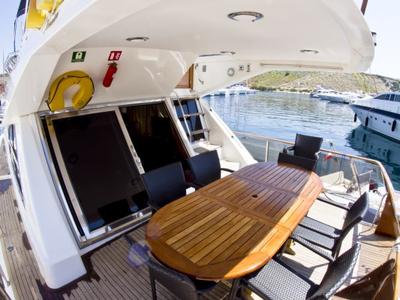Deck of Relax, a Yaretti 1910 yacht at Primošten, Croatia