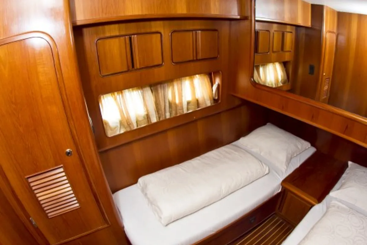 Cabin on Relax, a Yaretti 1910 yacht at Primošten, Croatia