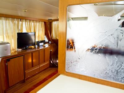 Salon of Relax, a Yaretti 1910 yacht at Primošten, Croatia