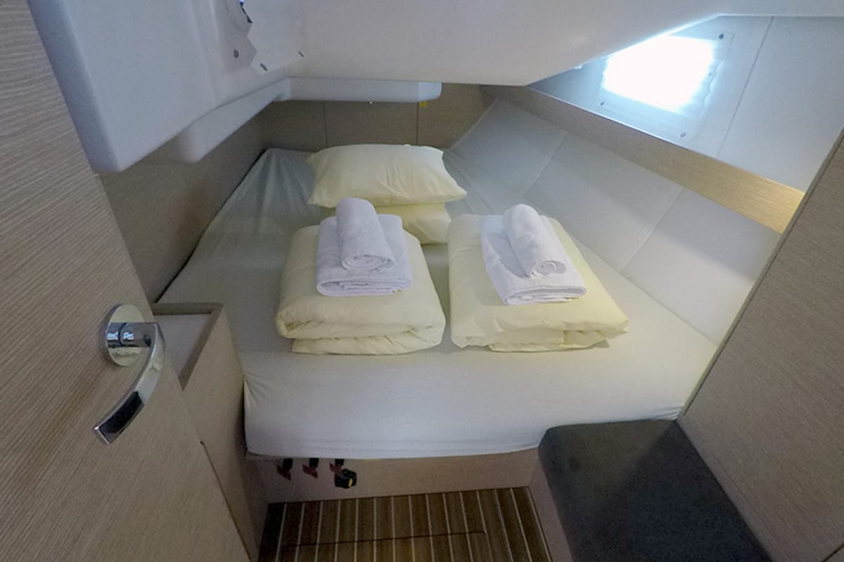 Cabin on Silente, a Elan Impression 40 sailboat at Grad Šibenik, Croatia
