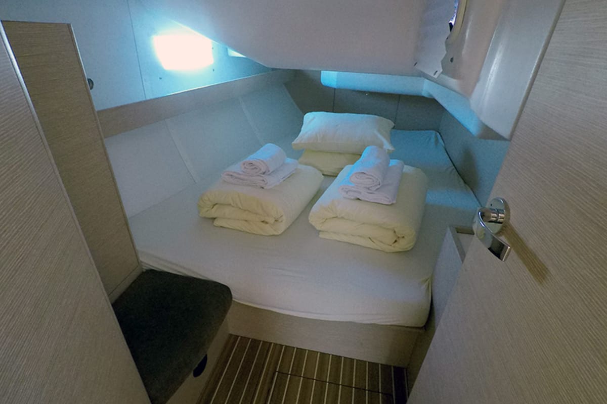 Cabin on Silente, a Elan Impression 40 sailboat at Grad Šibenik, Croatia
