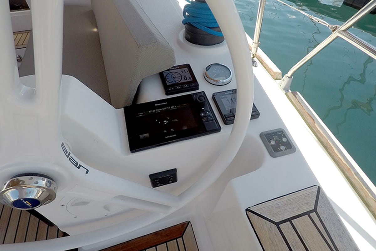 Cockpit of Silente, a Elan Impression 40 sailboat at Grad Šibenik, Croatia