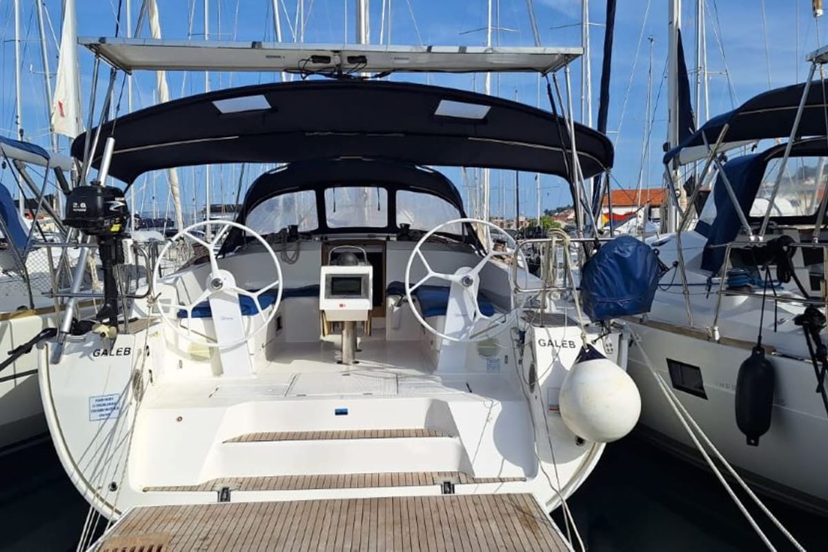 Salon of Galeb, a Bavaria Cruiser 46 sailboat at Grad Šibenik, Croatia