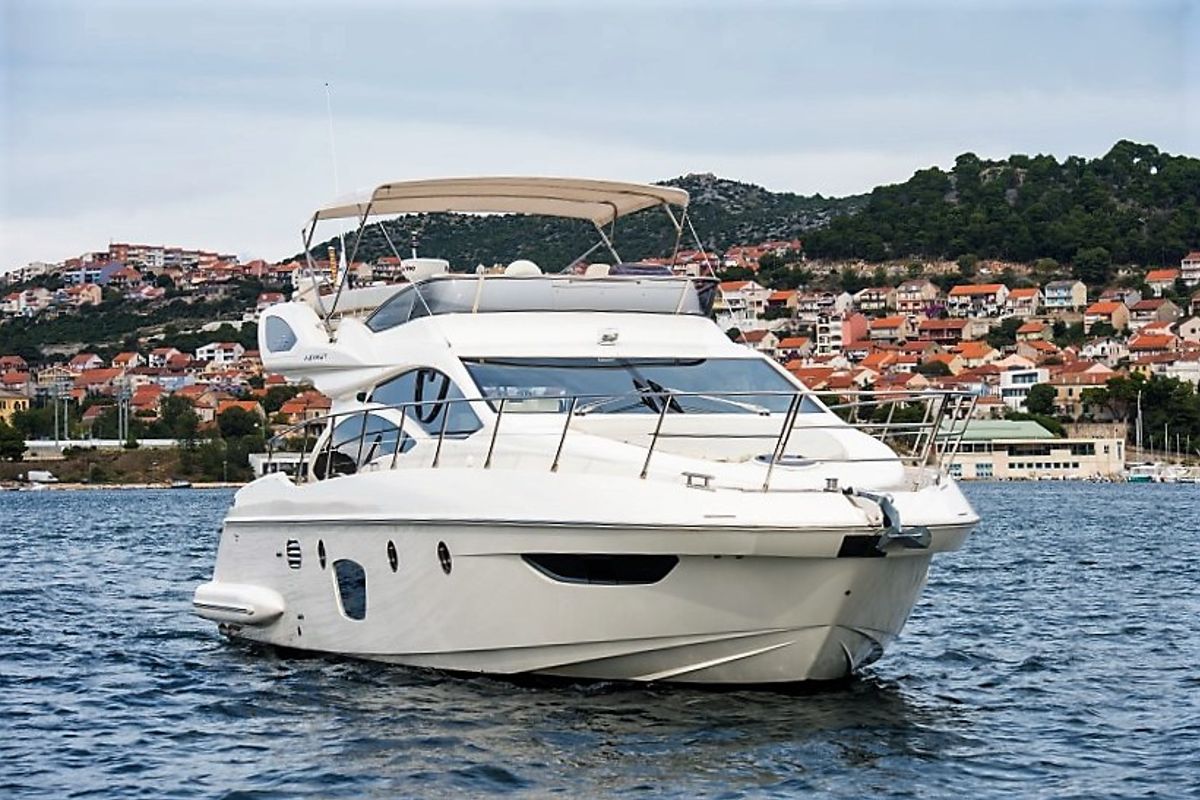 Exterior view of Skyfall MY, a Azimut 47 motorboat at Grad Šibenik, Croatia
