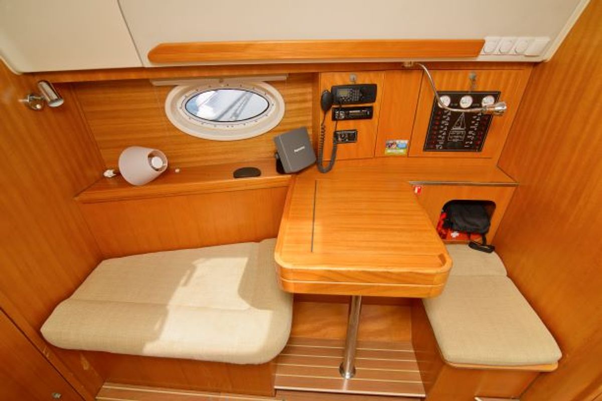 Salon of Amazone, a Elan Impression 344 sailboat at Betina, Croatia