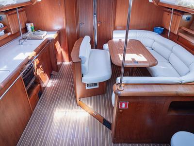 Salon of Ziva, a Jeanneau Sun Odyssey 49 sailboat at Seget Donji, Croatia