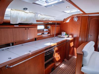 Galley of Ziva, a Jeanneau Sun Odyssey 49 sailboat at Seget Donji, Croatia