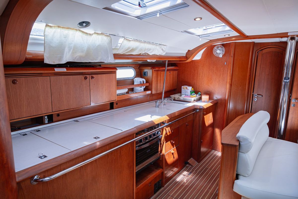 Galley of Ziva, a Jeanneau Sun Odyssey 49 sailboat at Seget Donji, Croatia