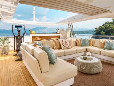 Deck of Mirage IV, a Princess Yachts Princess 40 motorboat at Split, Croatia