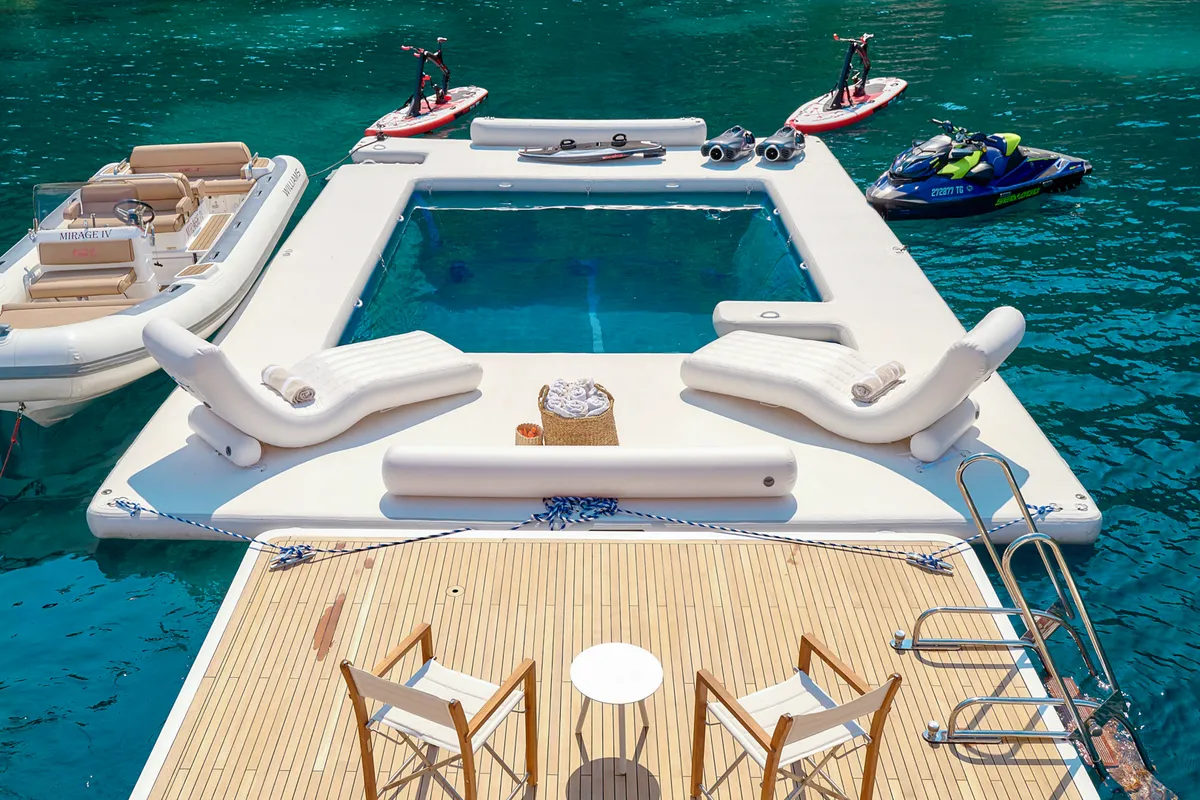 Deck of Mirage IV, a Princess Yachts Princess 40 motorboat at Split, Croatia