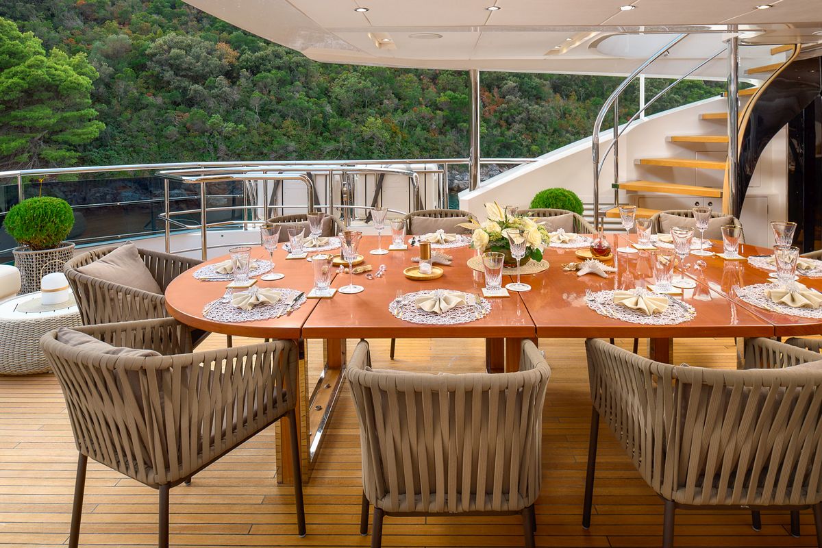 Deck of Mirage IV, a Princess Yachts Princess 40 motorboat at Split, Croatia