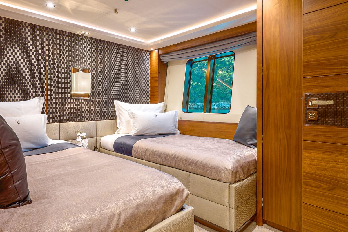 Cabin on Mirage IV, a Princess Yachts Princess 40 motorboat at Split, Croatia