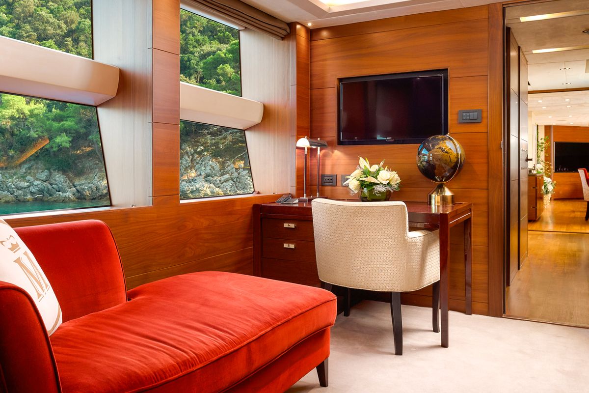 Salon of Mirage IV, a Princess Yachts Princess 40 motorboat at Split, Croatia