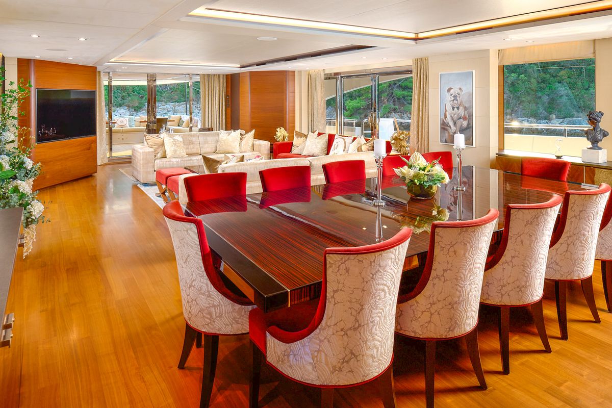 Salon of Mirage IV, a Princess Yachts Princess 40 motorboat at Split, Croatia