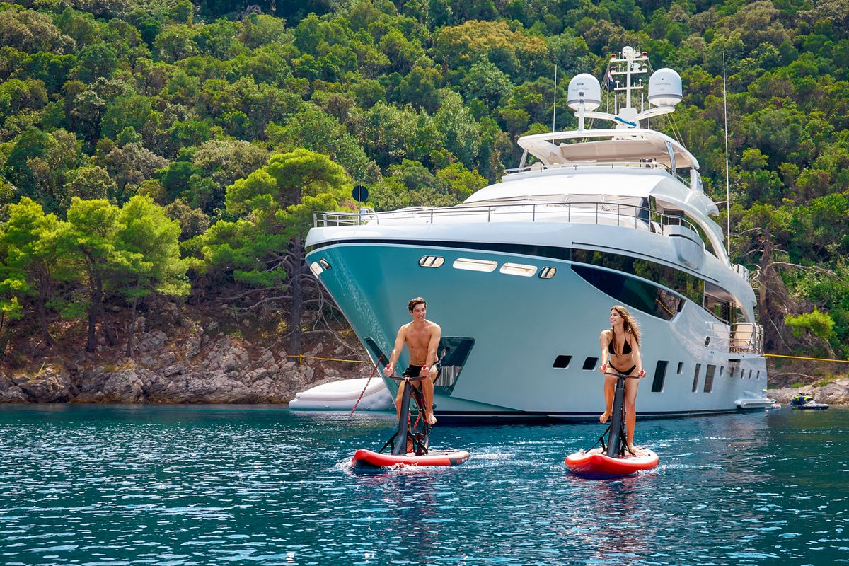 Exterior view of Mirage IV, a Princess Yachts Princess 40 motorboat at Split, Croatia